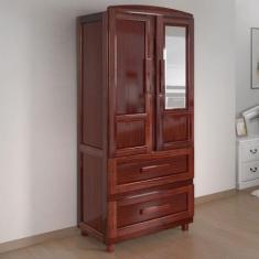 Guarda-Roupa Solteiro Bacuri 2 Portas 2 Gavetas com Espelho Mel - Rodm