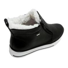 Tênis Botinha Feminino Via Marte Forrada Em Pelo Com Zíper Lateral 23 4709-Feminino