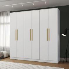 Guarda-Roupa 6 Portas 4 Gavetas Kappesberg Adapt Branco