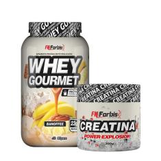 Kit Whey Protein Gourmet Pote 907g + Creatina Power Explosion Sem Sabor 300g - FN Forbis Nutrition-Unissex
