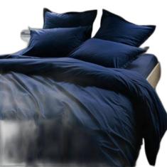 Jogo De Cama Solteiro King Marinho 6 Peças Edredom 200X240Cm