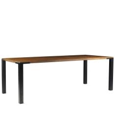Mesa Sala de Jantar Cozinha Bladel 190cm Grafite Madeira Maciça Rustic Brown - Gran Belo