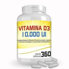 Vitamina D3 10.000Ui com 360 cápsulas-Unissex