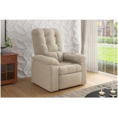 Poltrona Do Papai Reclinável Suede Veludo Estoril Capuccino 776 - Best