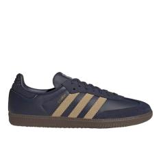 adidas Tênis masculino Shanav/Golbei Samba OG Shadow azul-marinho bege dourado/GUM5 48 EUA, Multi, 14 Wide