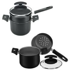 Cuscuzeira Caldeirão De Alumínio Black Tampa De Vidro Nº12