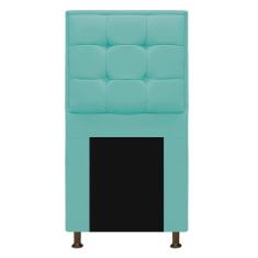Cabeceira Copenhague 90 Cm Solteiro Suede Azul Tiffany
