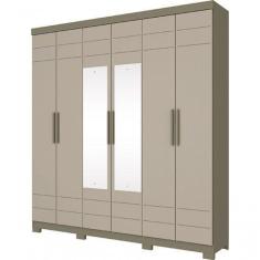 Guarda Roupa Flora 6 Portas Duna/Cristal - Henn