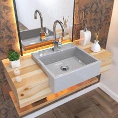 Kit Cuba Xq395 Torneira Luxo 1195 Metal 1/4 Volta Compace Cinza