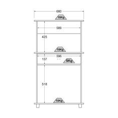 Balcão Micro-ondas 2 Portas Ba-30 Carvalho/preto Ditália