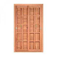 Kit Porta de Madeira Veneziana PE521 Gold Natural 216cmx180cm Esel Natural