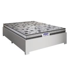 Cama Box Casal Desmontável Com Colchão Espuma D33 Fort 138x188x56cm Cinza / Branco Gazin