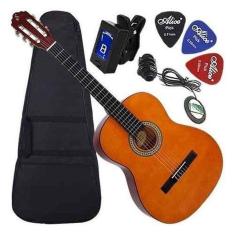 Kit Violão Giannini Eletroacústico Canhoto Nylon N14 Natural