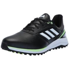adidas Tênis de golfe masculino Solarmotion Spikeless Lighstrike 24, Core Black/Calçado Branco/Verde Spark, 38