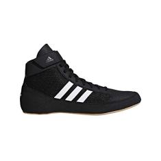 adidas Tênis de luta livre HVC juvenil, Preto/branco, 39