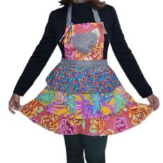 Festa Junina Fantasia Avental de Retalhos - Modelo Adulto Estampas Sor