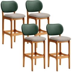 Kit 4 Banquetas Alta Bar Cozinha Sala Jantar Betta L02 Imbuia Facto Ve