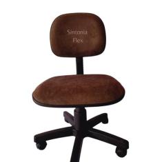 Cadeira secretaria com regulagem de altura suede marrom aveludado - Si