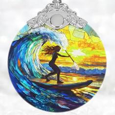 Enfeites de decoração de Natal, enfeite de vitral, enfeites de árvore de Natal, enfeite de presente de 2025, presente de Natal para amigos, familiares e colegas de trabalho - Remo feminino