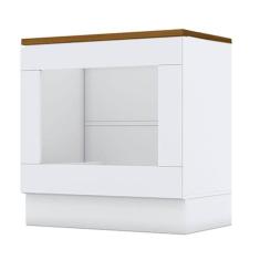 Balcão Forno De Embutir Nova York Branco Com Tampo Nature - Henn