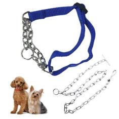 Coleira Semi Enforcadora Guia Kit Corrente Aço Ajustavel Pet