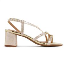 Sandália Usaflex Salto Bloco Elástico Feminina