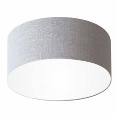 Plafon Cilíndrico Md-3055 Cúpula em Tecido 80x21cm Rustico Cinza - Bivolt