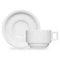 Xícara de Chá Hotel Germer com Pires de Porcelana 210 ml