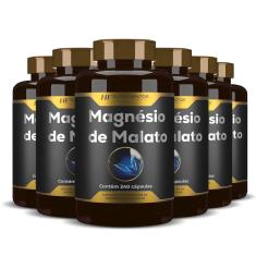6X Magnésio De Malato Premium 240Caps Hf Suplementos
