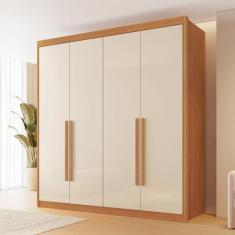 Guarda Roupa Casal MDF 4 Portas 4 Gavetas Bergamo - Conquista Móveis