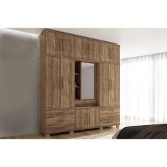 Guarda Roupa Casal Londres Capelinha Atacama 13 Portas de Abrir 7 Gavetas MDP Blush Santos Andirá