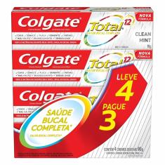 Kit Creme Dental Colgate Total 12 Clean Mint 90g Leve 4 Pague 3