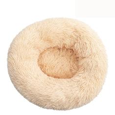 Cama de cachorro calmante para cães pequenos – Cama de cachorro pequena lavável com donut, cama de gato de pelúcia macia redonda anti-ansiedade, serve para toPets, diâmetro 16 cm