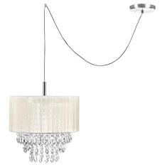 Pendente Cupula Cristal Acr. Manucrilic + Deslocador Bege