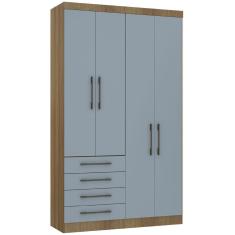 Guarda Roupa Modulado 134,50cm 4 Portas e 4 Gavetas Paris Luciane Móveis