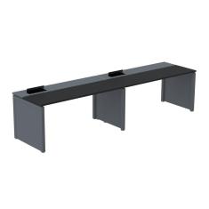 Mesa de Plataforma Simples para 2 Pessoas Corporativa 130x792/2p Pscpp130/792/2p Preto/Grafito