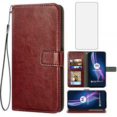 Asuwish Capa carteira compatível com Moto One Fusion Plus, protetor de tela de vidro temperado e suporte para cartão, acessórios de celular, capas de celular para Motorola 1 Fusion + MotoOneFusion +