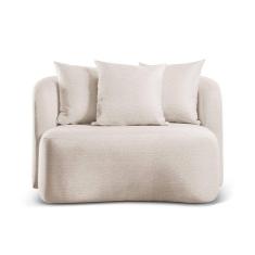 Sofá Curvo Orgânico Orion bouclé Nude 400