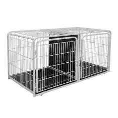 Canil Gaiola Duplo Superior Cães Cachorro Pet Shop Tosa - Açomix, Bran