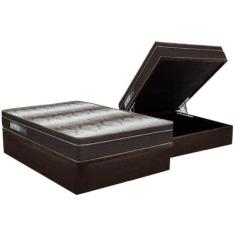 Cama Box Baú Casal: Colchão Anatômico Ortobom Ortopédico Light + Base 