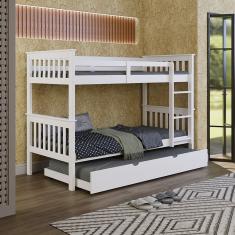 Beliche Triplo Solteiro Merk De Madeira Com Cama Auxliar