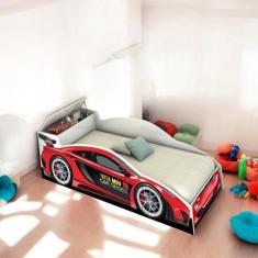 Cama Juvenil Speed com Baú Vermelha - Mobiliar Home Shop