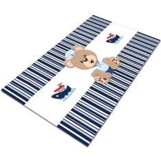 Tapete Infantil Ursinho Marinheiro 60x120 Antiderrapante - Style Brazi