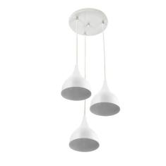Lustre Pendente Aluminio Gota Triplo 21cm Branco - MARRYLUZ