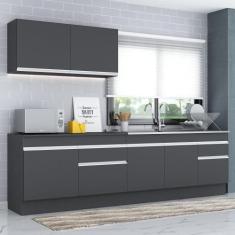 Armário de Cozinha Compacta 270cm com Rodapé Veneza Multimóveis V2111,