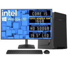 Computador Completo 3green Desktop Intel Core i5 16GB Monitor 19.5 hdmi HD 500GB Windows 10 3D-085
