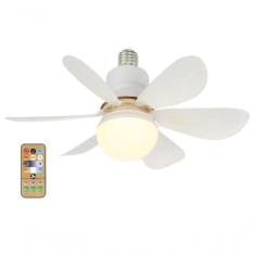 Ventilador De Teto Silencioso 3 Velocidades Luminária Led Controle Remoto Bivolt