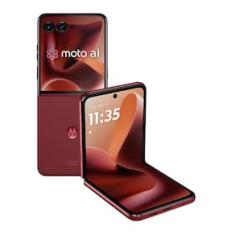 Smartphone Motorola Razr 60 Ultra 5G Vermelho 1TB, 16GB RAM + 16GB Ram Boost, Tela Dobrável 7.0" pOLED e Externa 4", Câmera Traseira 50MP e IP48