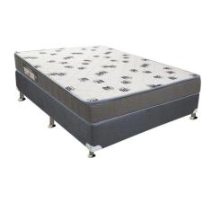 Cama Box Casal: Colchão Espuma D33 Ortobom Light + Base Crc Suede Gray(138X188)
