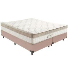 Cama Box Bege E Colchão King Best Molas Ensacadas Queen 158x198x33 Anj